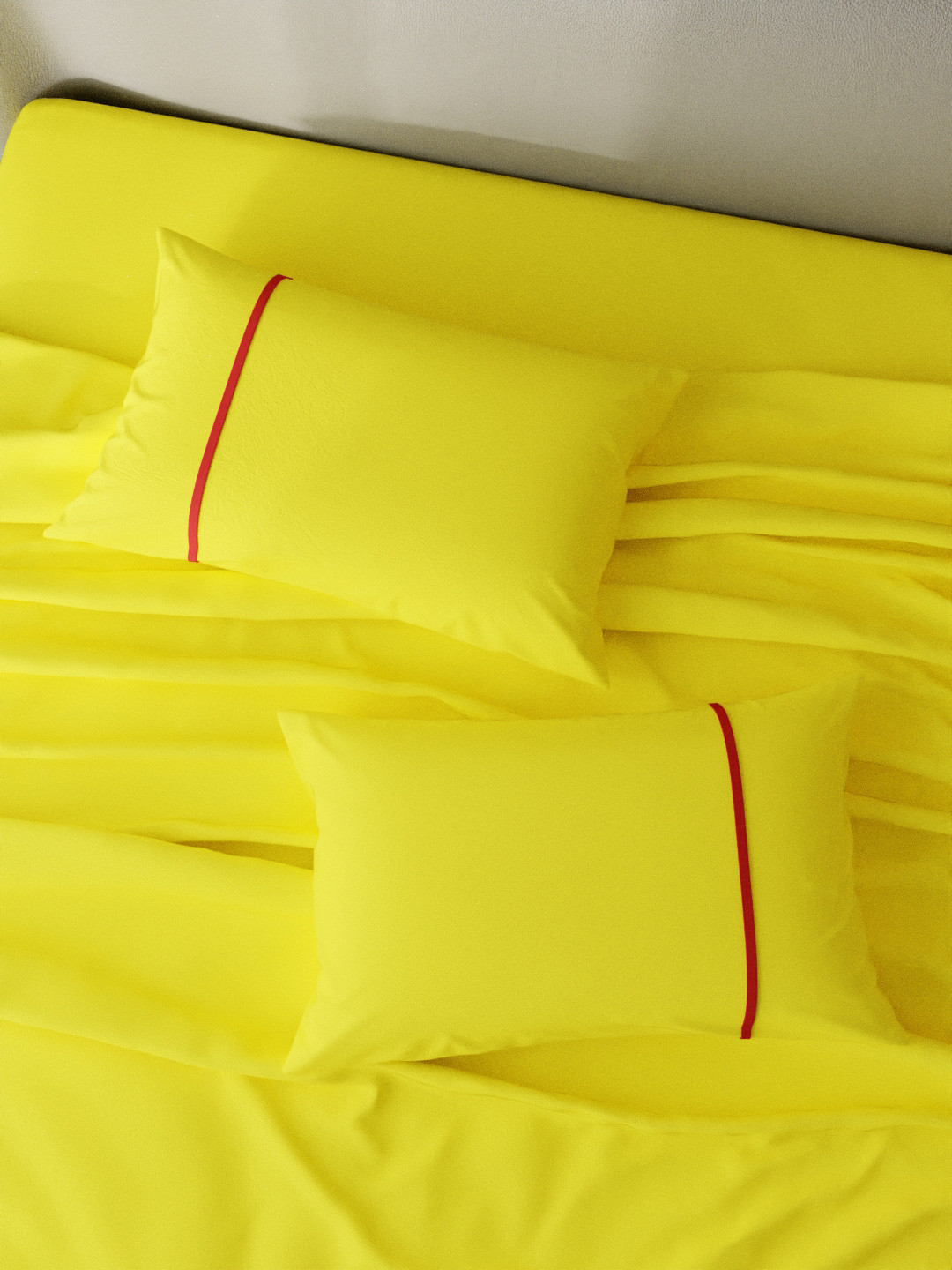 

Stoa Paris Pack Of 2 Yellow Solid 144 TC Pure Cotton Pillow Covers