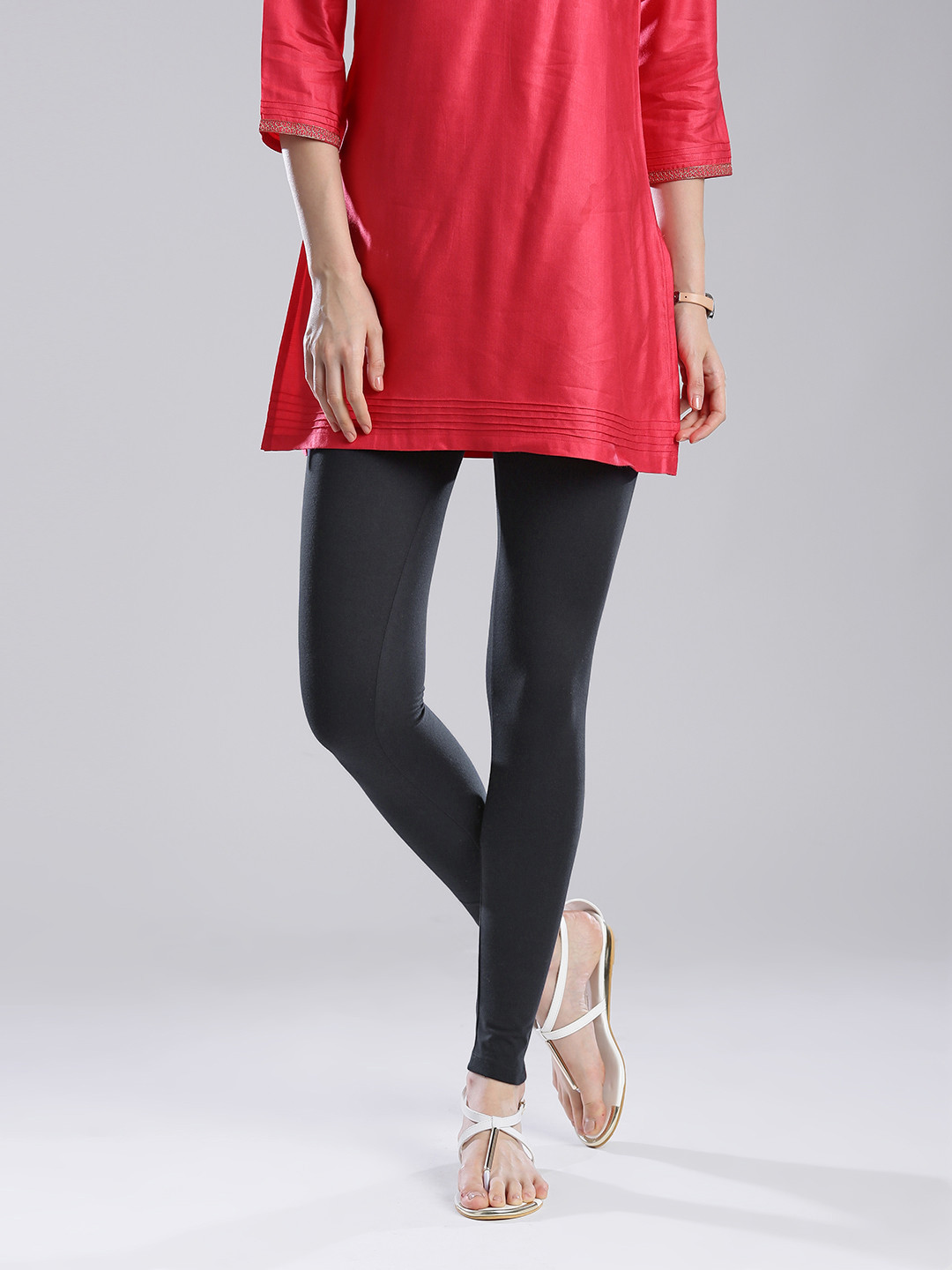

W Navy Ankle-Length Leggings, Navy blue