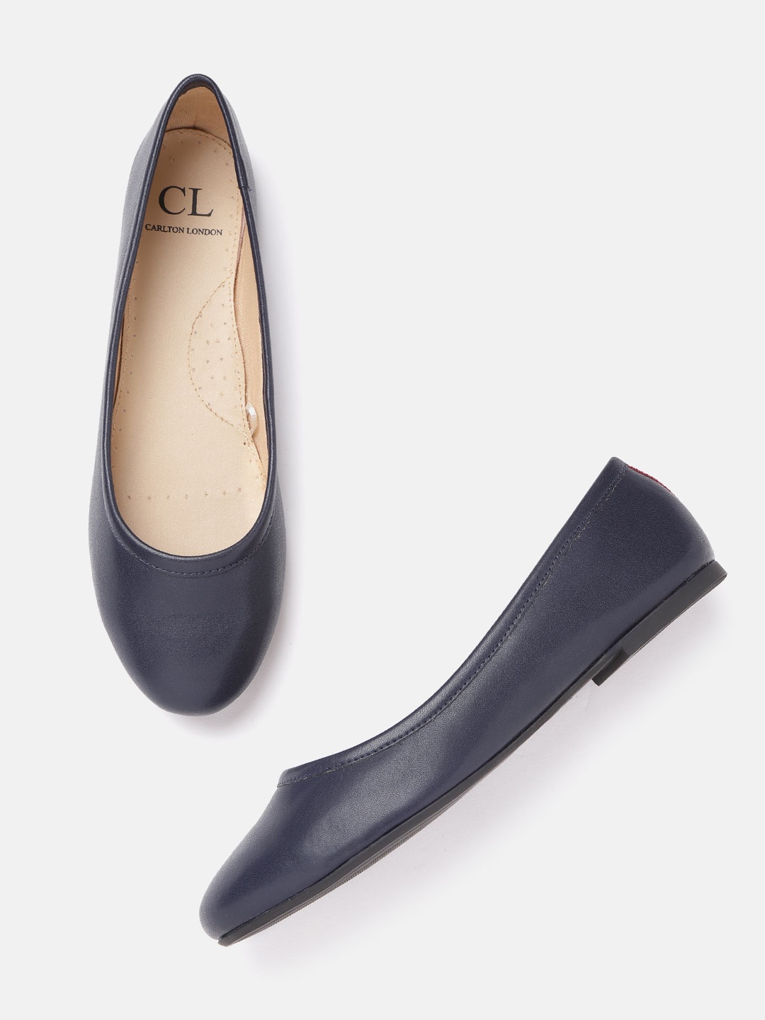 

Carlton London Women Navy Blue Solid Ballerinas