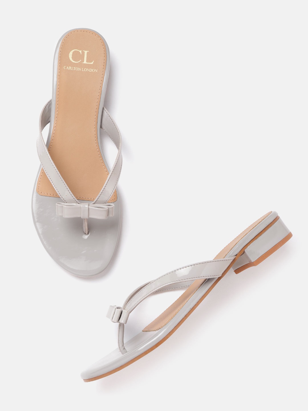 

Carlton London Women Grey Solid Open Toe Flats