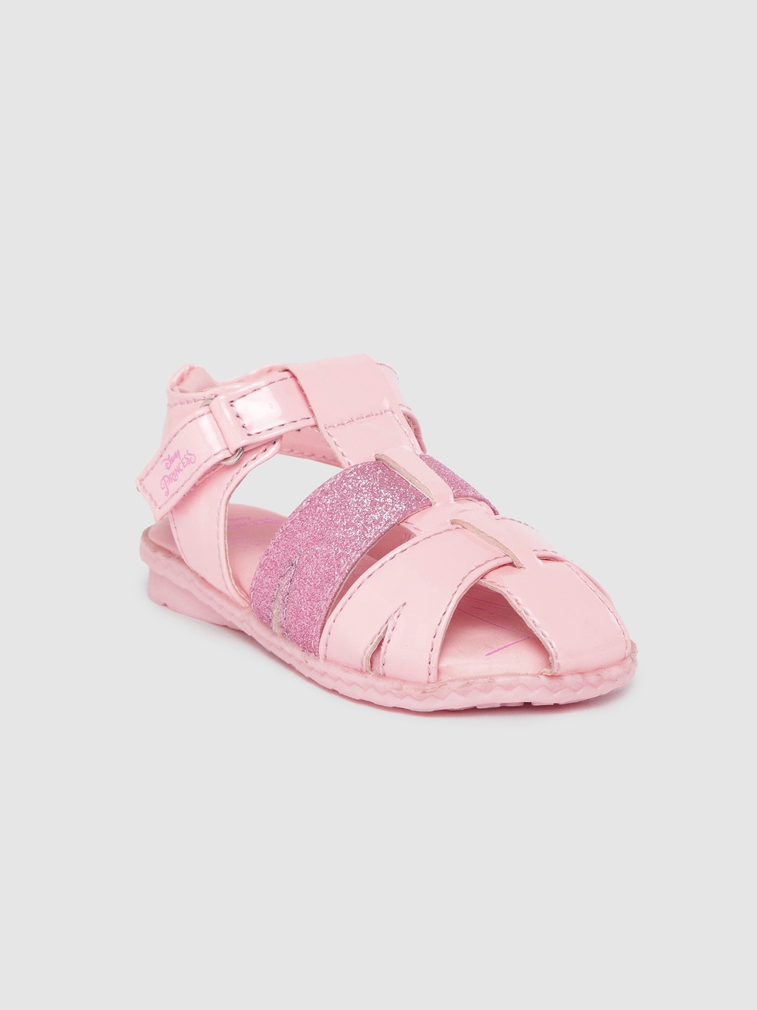 

toothless Girls Pink Disney Princess Shimmer Patent Finish Open Toe Flats