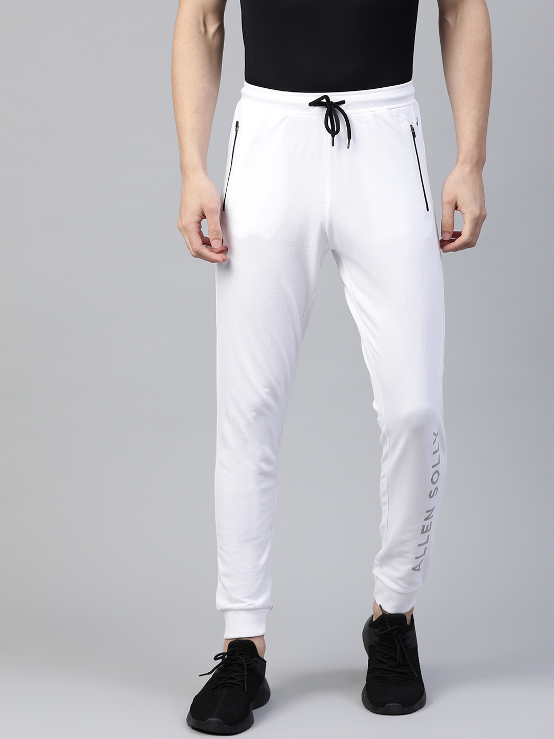 

Allen Solly Sport Men White Solid Pure Cotton Straight Fit Joggers
