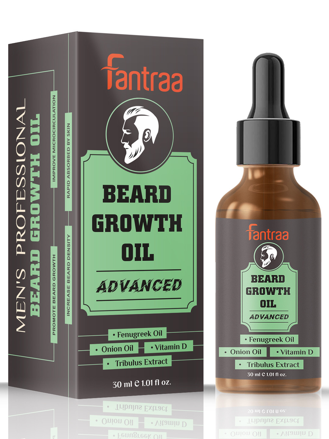 

Fantraa Men Beard Growth Oil 30 ml, Green