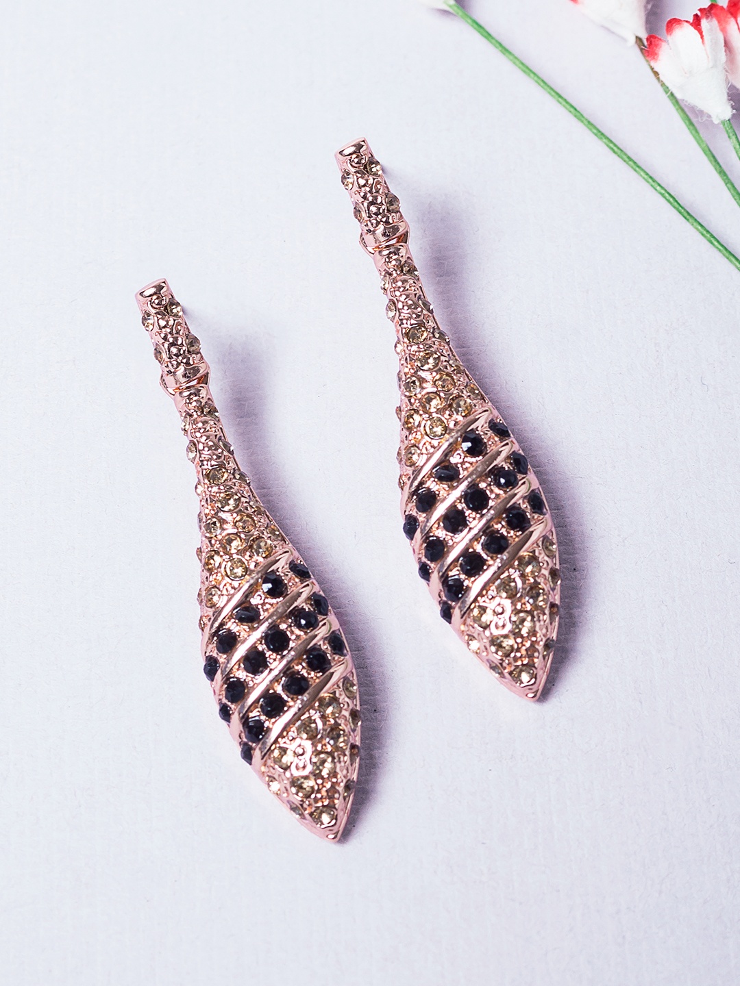 

Golden Peacock Gold Contemporary Drop Earrings