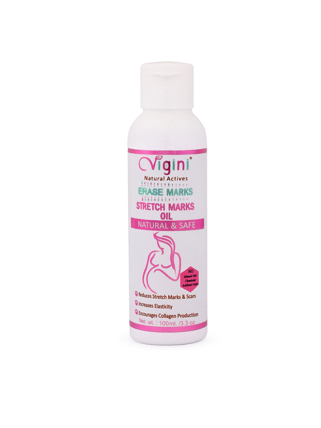 

Vigini 100% Natural Actives Stretch Marks Scar Removal Oil During After Pregnancy - 100 ml, Pink