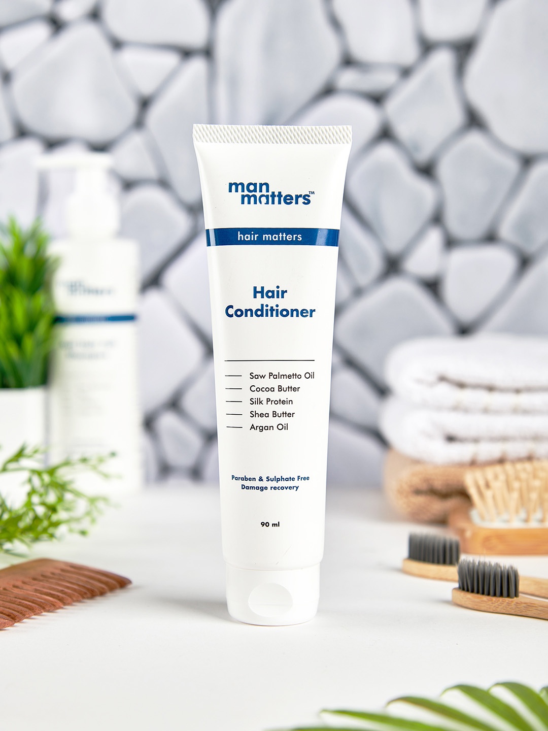 

Man Matters Hair Conditioner Repairs Dry & Damaged Hair, Moisturises & Reduces Frizz-90ml, Blue