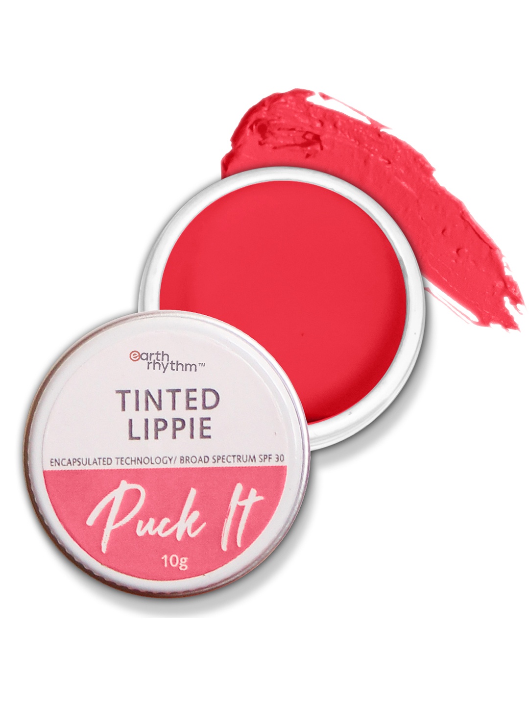 

Earth Rhythm Tinted Lippie Puck It Lip Balm SPF 30 - Cupid, Red