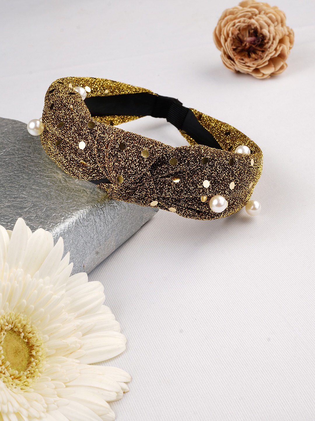 

LAIDA Women Gold-Toned Embellished Hairband
