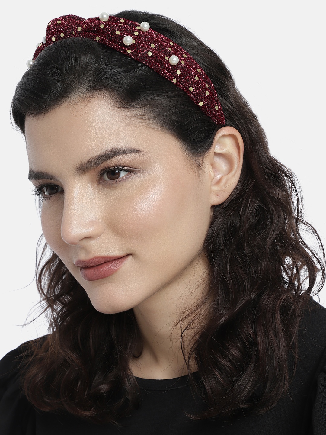 

LAIDA Women Maroon Embellished Hairband