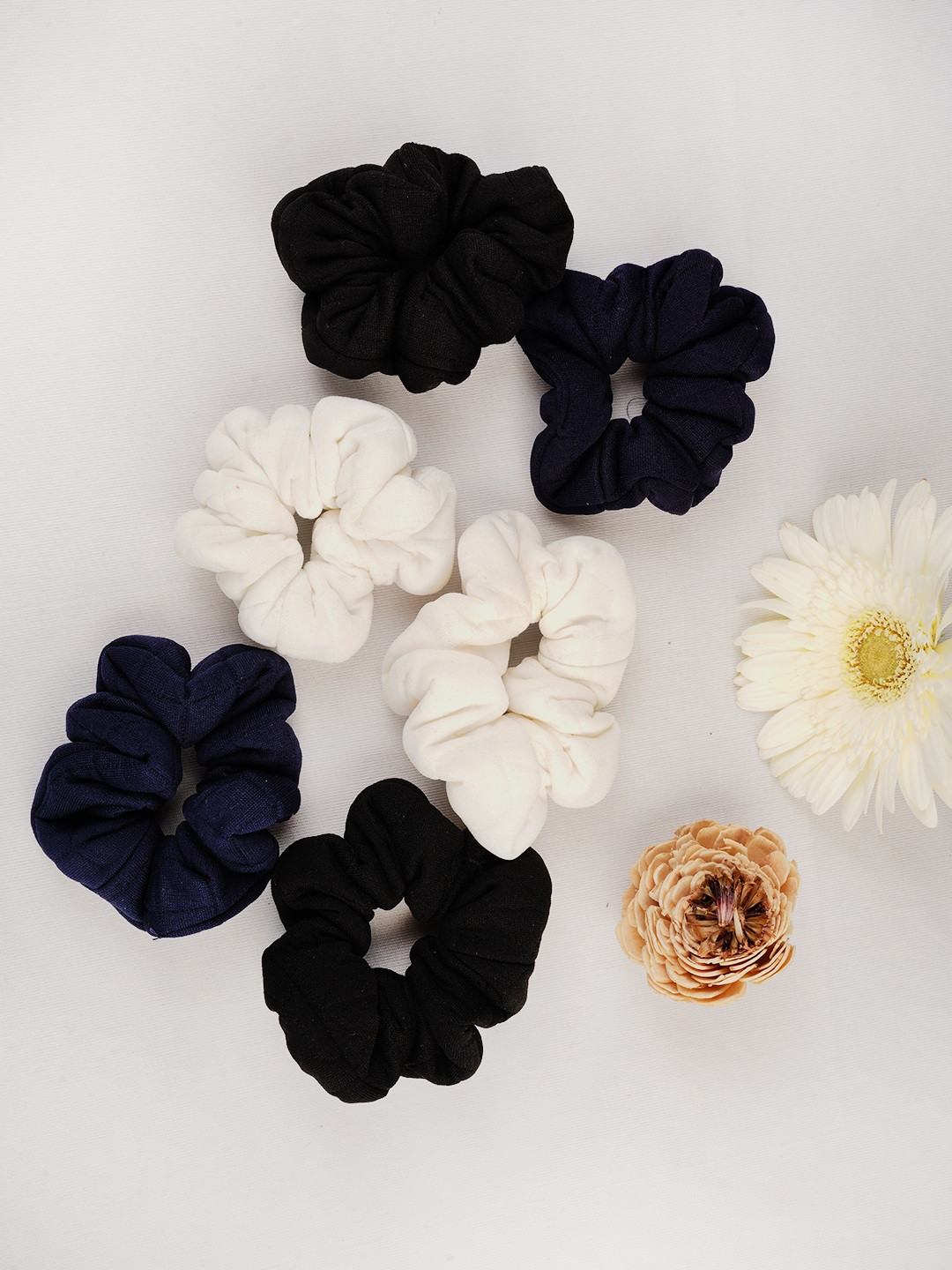 

LAIDA Set of 6 Scrunchies, Navy blue