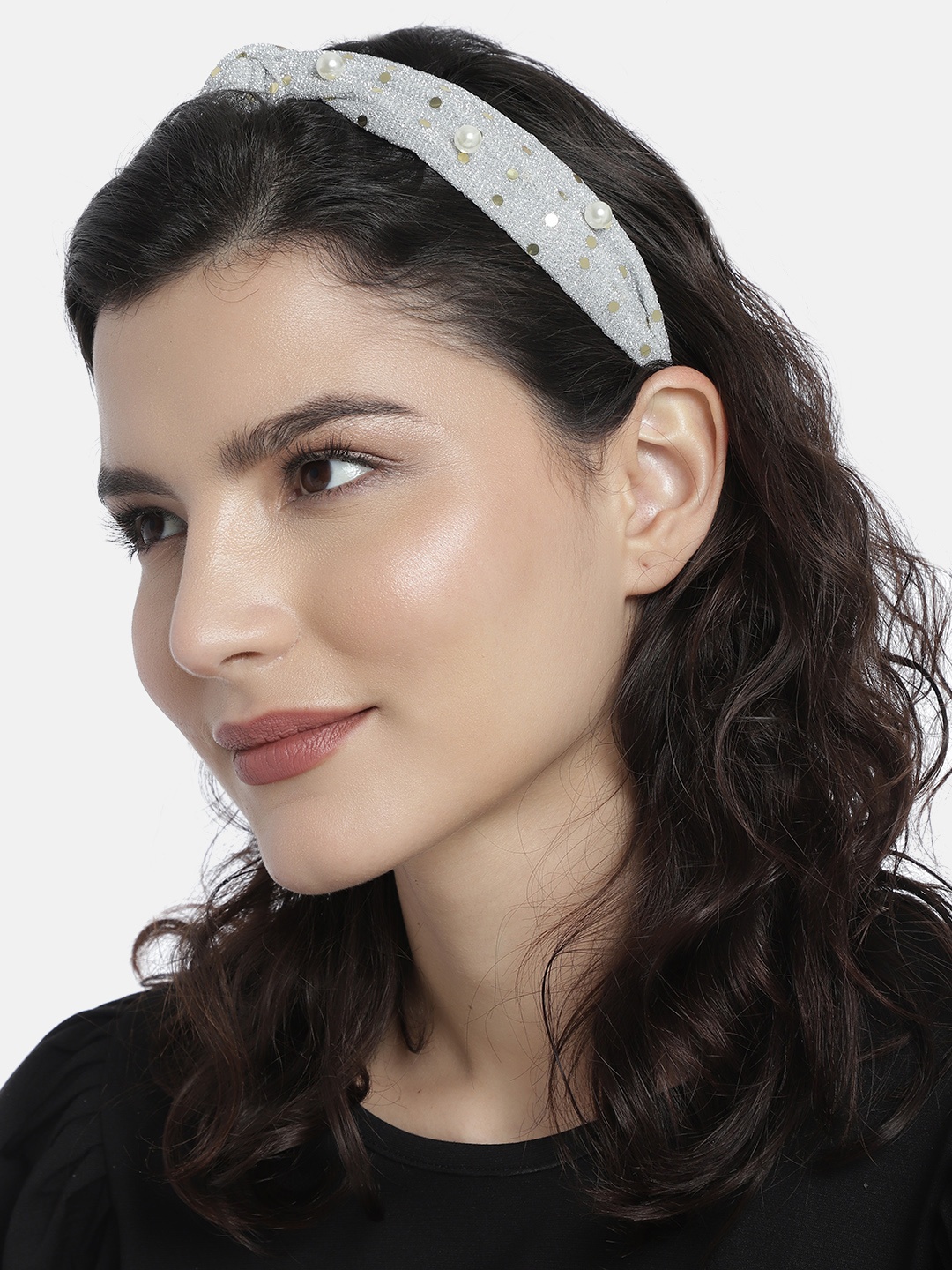 

LAIDA Women Off White Embellished Hairband