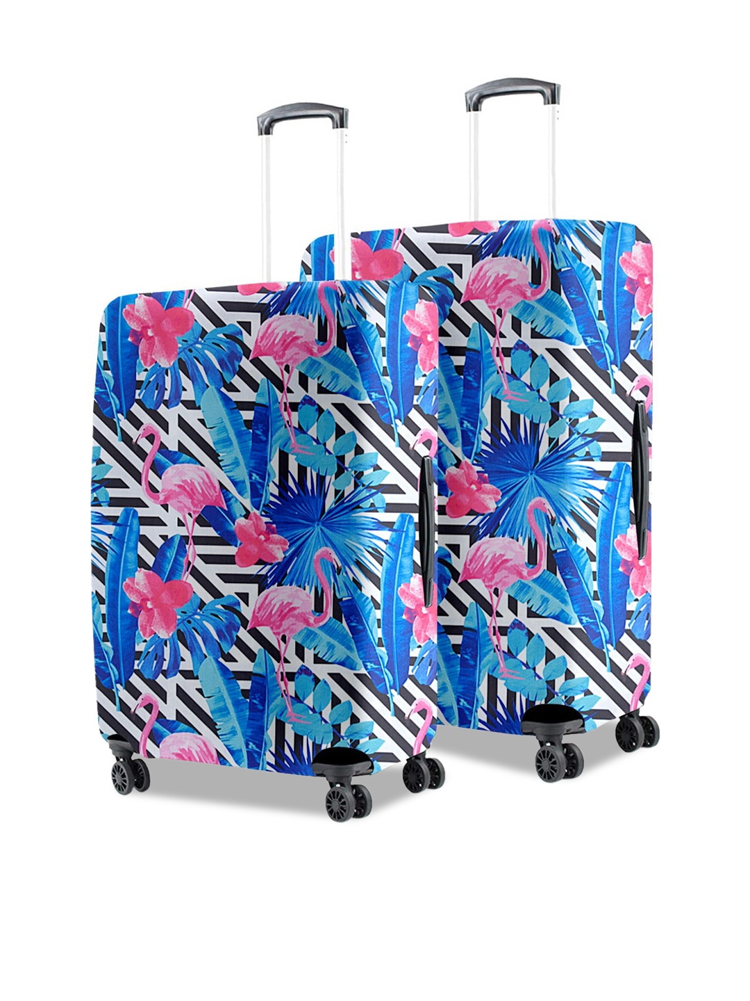 

Cortina Set Of 2 Blue Printed Trolley Bag Covers