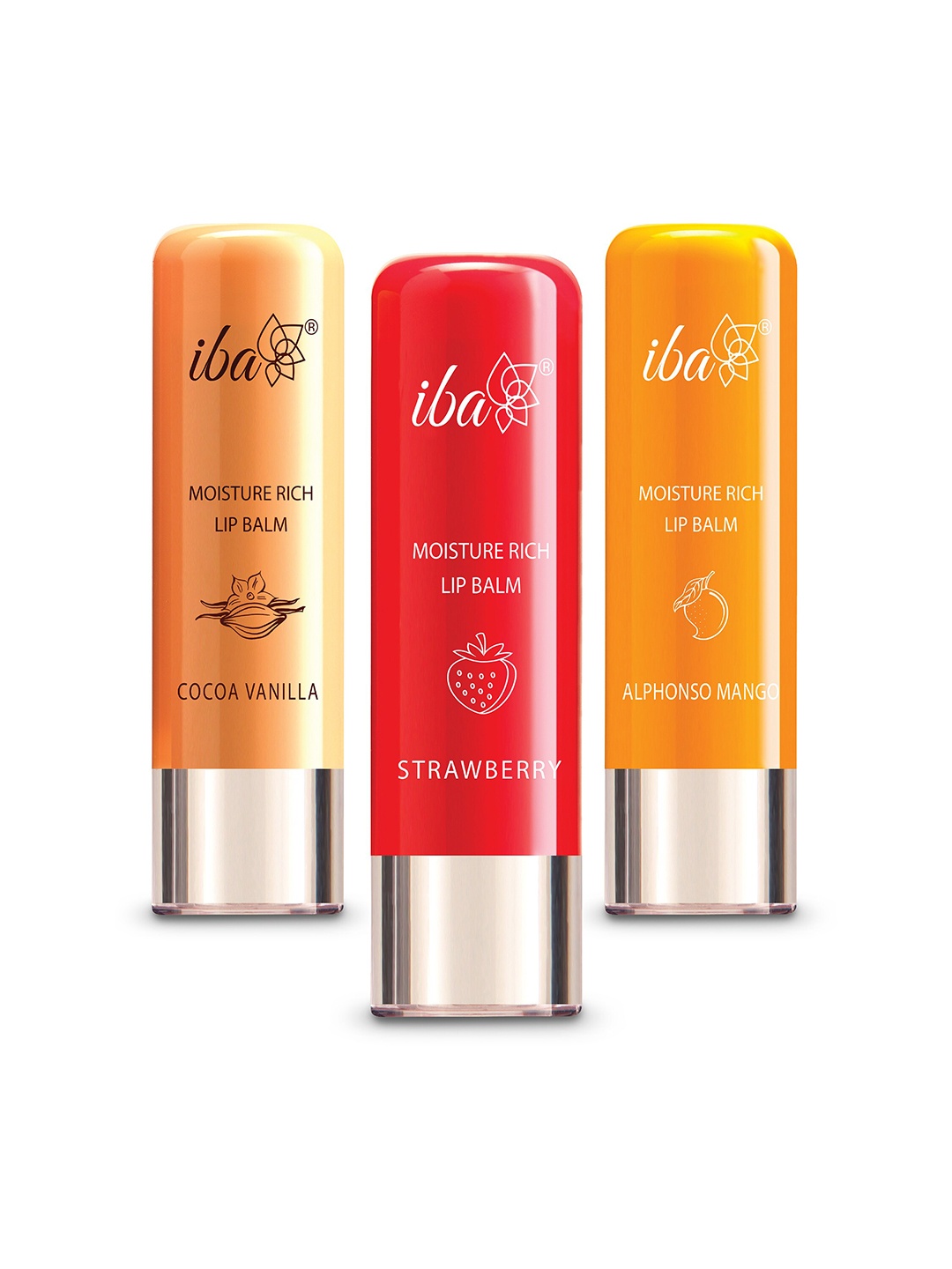 

Iba Women Set of 3 Moisture Rich Lip Balm 13.5 g, Red