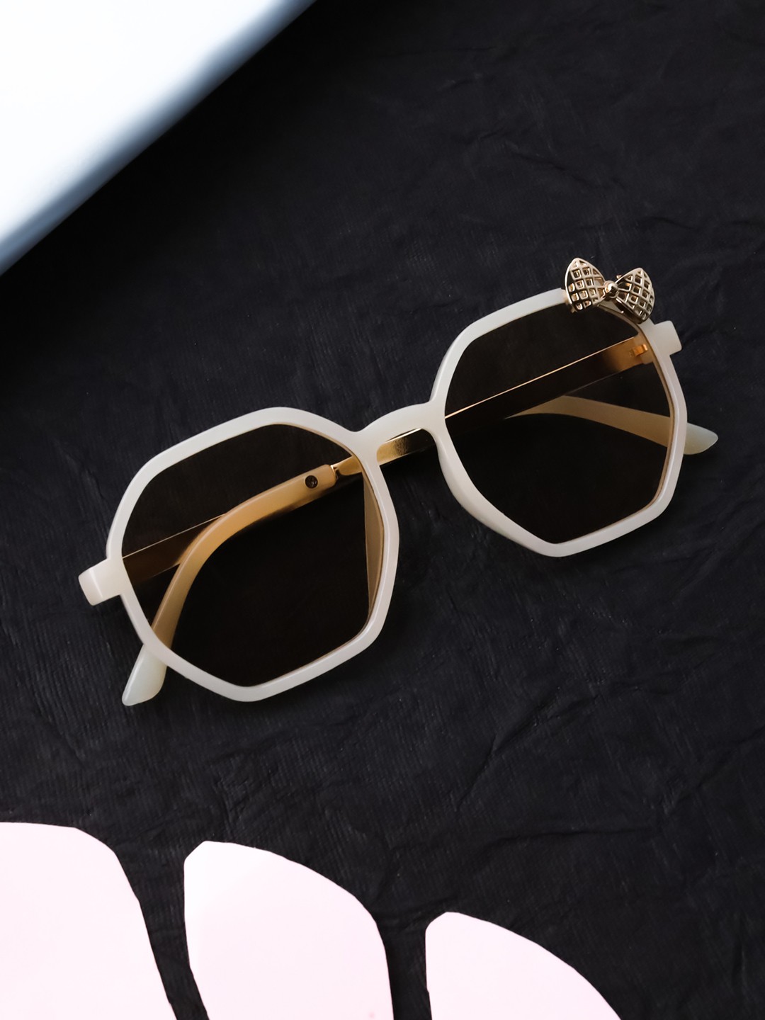 

Spiky Unisex Kids Brown Lens & Gold-Toned Butterfly Sunglasses - 2958_BRN_BRN
