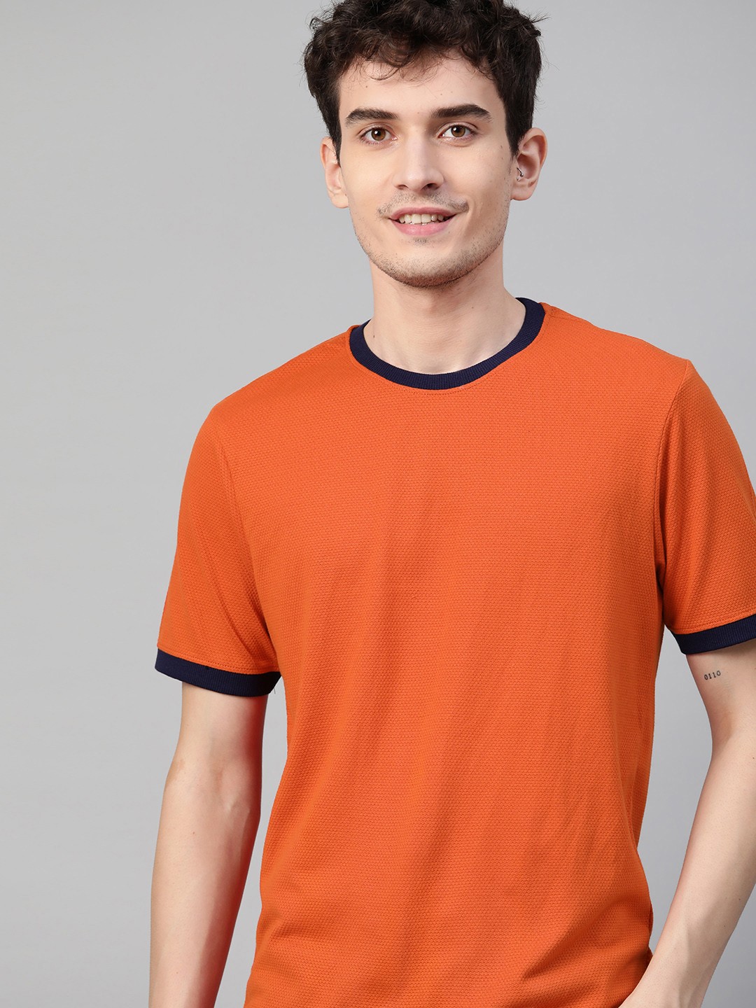 

Mast & Harbour Men Orange Handcrafted T-shirt