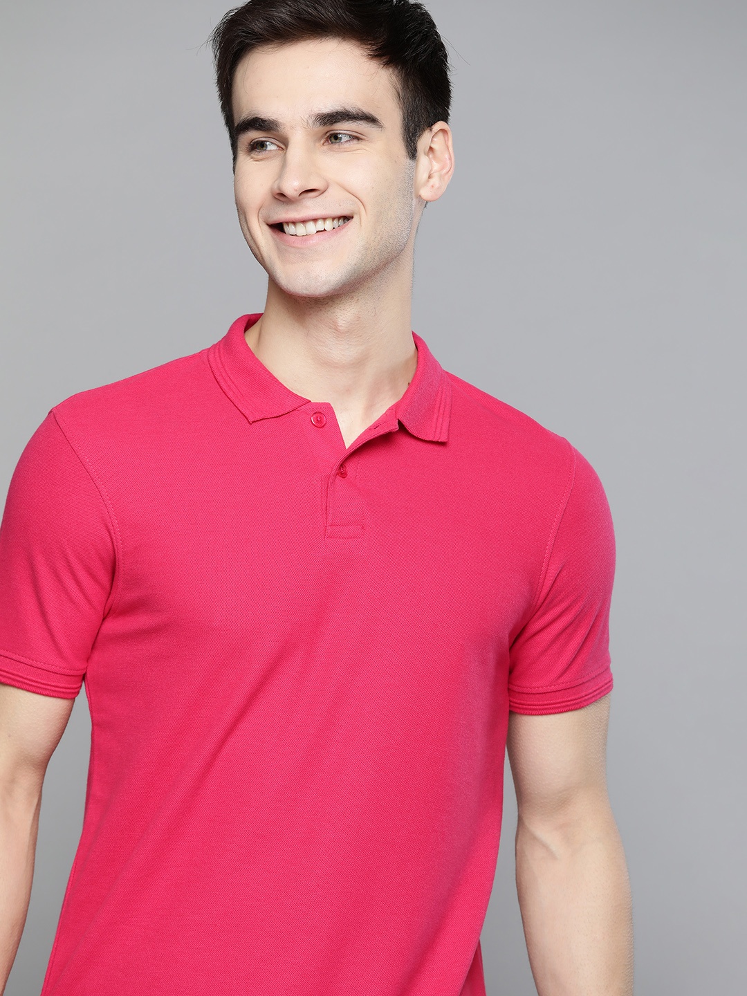 

Mast & Harbour Men Pink Polo Collar Handcrafted T-shirt