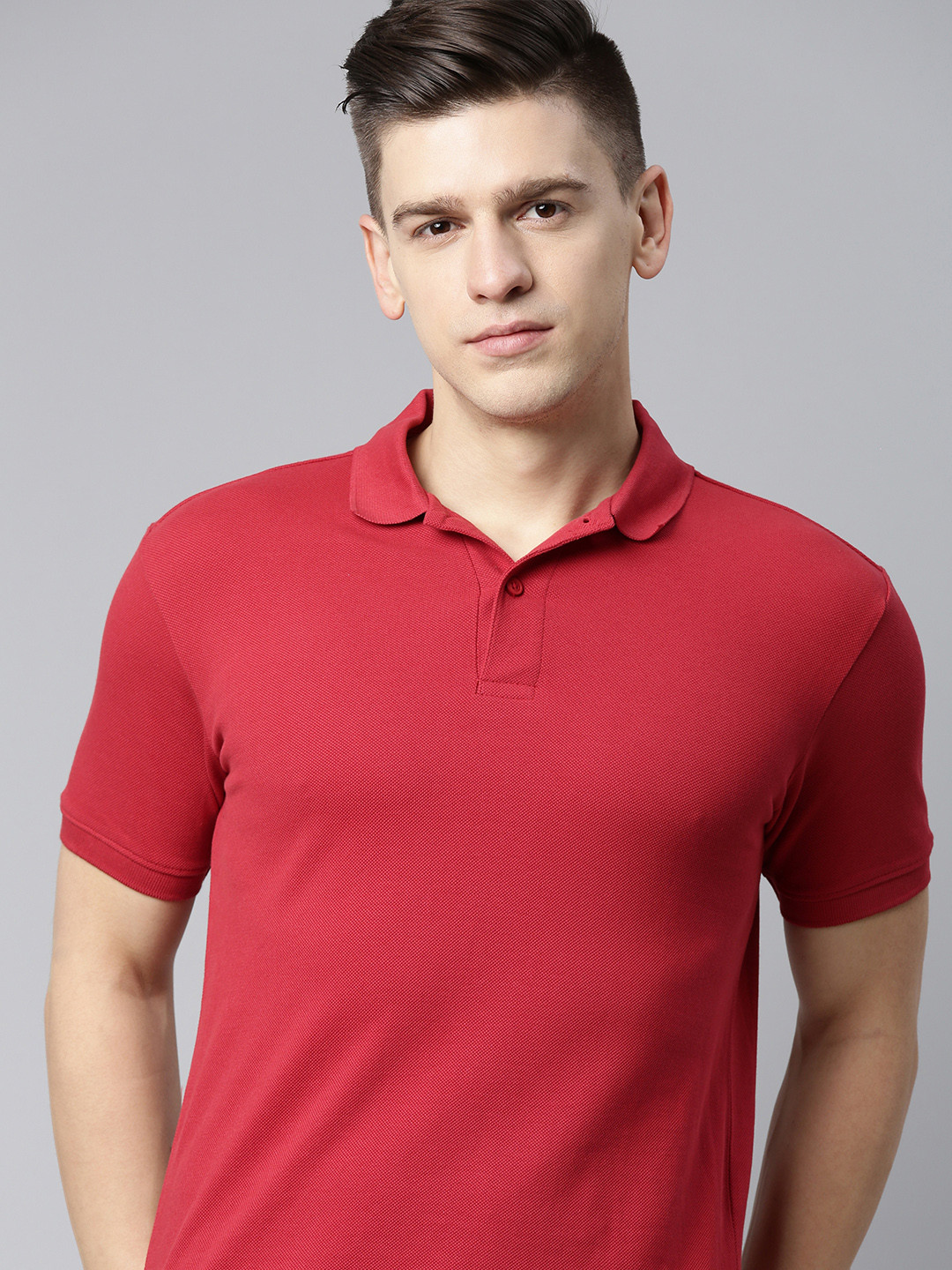 

Mast Harbour Men Red Polo Collar Pure Cotton T-shirt