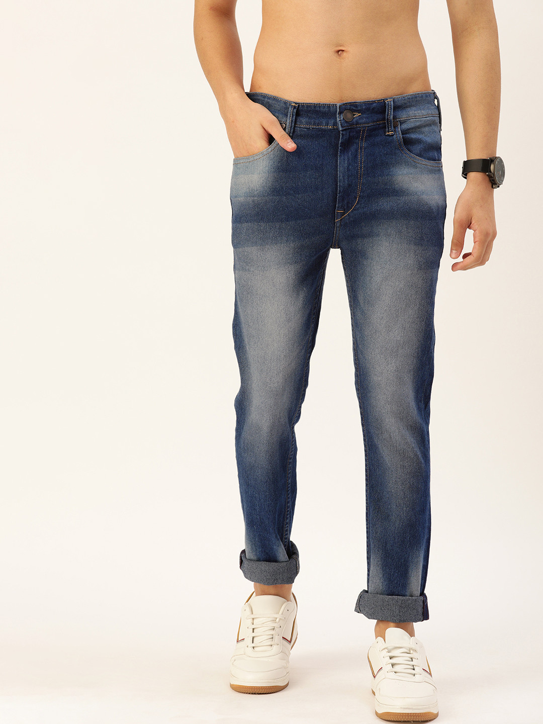 

Moda Rapido Men Blue Skinny Fit Heavy Fade Stretchable Jeans