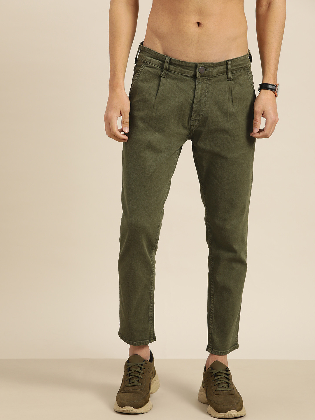 

Moda Rapido Men Olive Green Relaxed Fit Stretchable Jeans