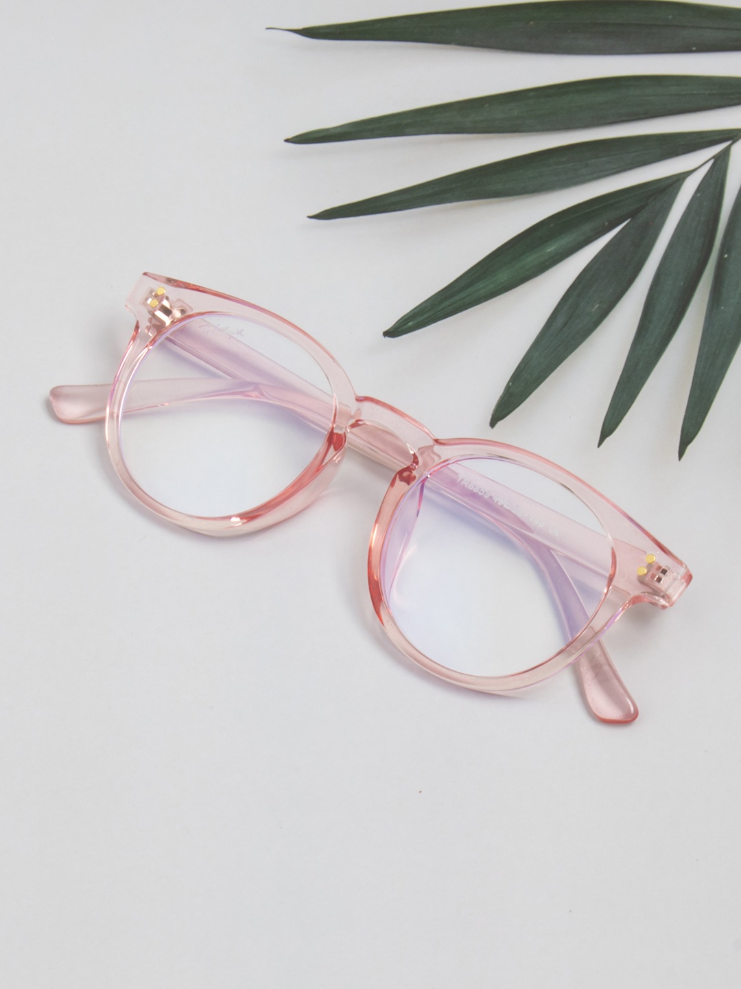 

Ted Smith Unisex Pink & Transparent Full Rim Round Frames TSI-8859_PINK