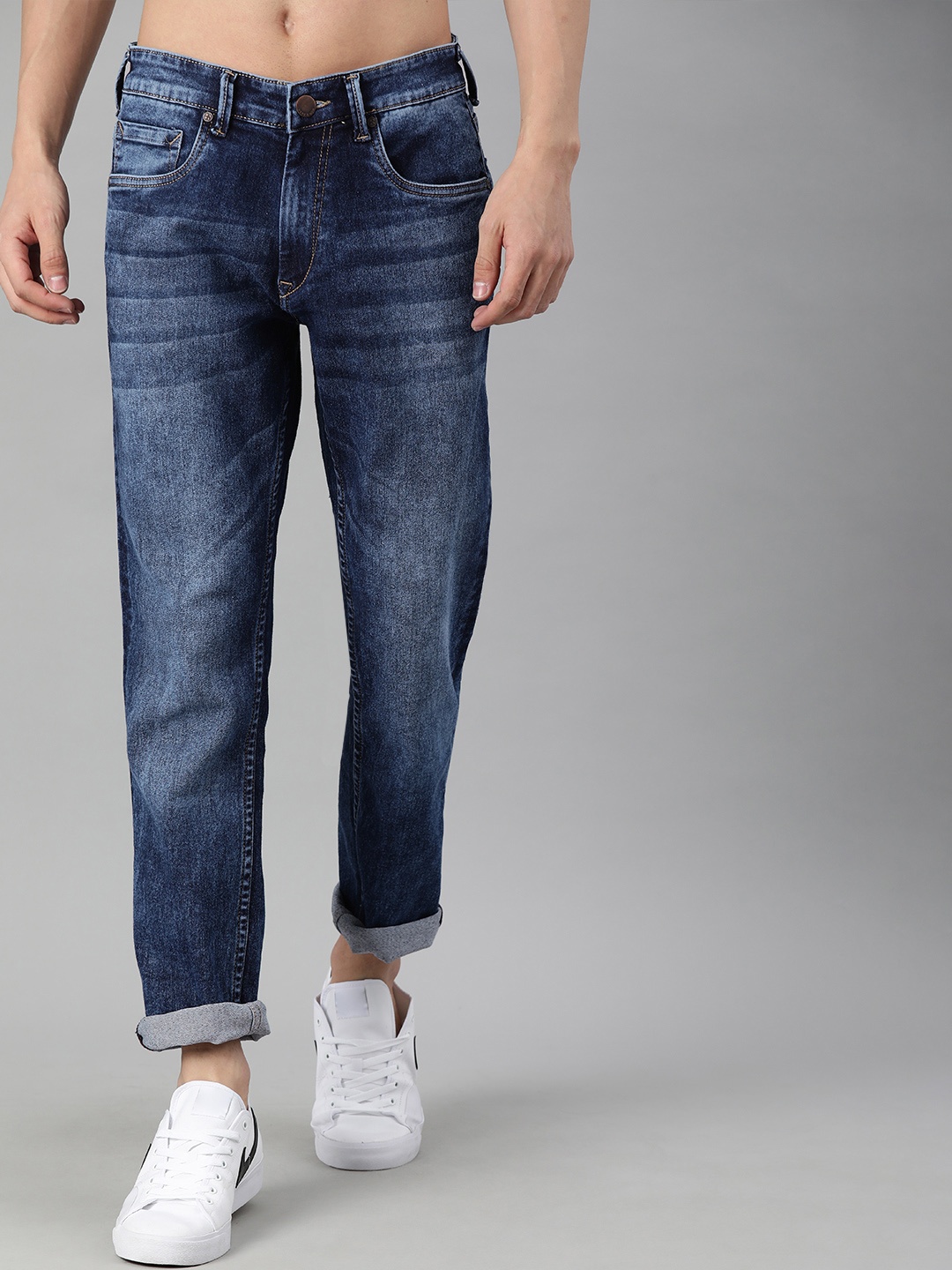 

HERE&NOW Men Blue Slim Fit Heavy Fade Jeans