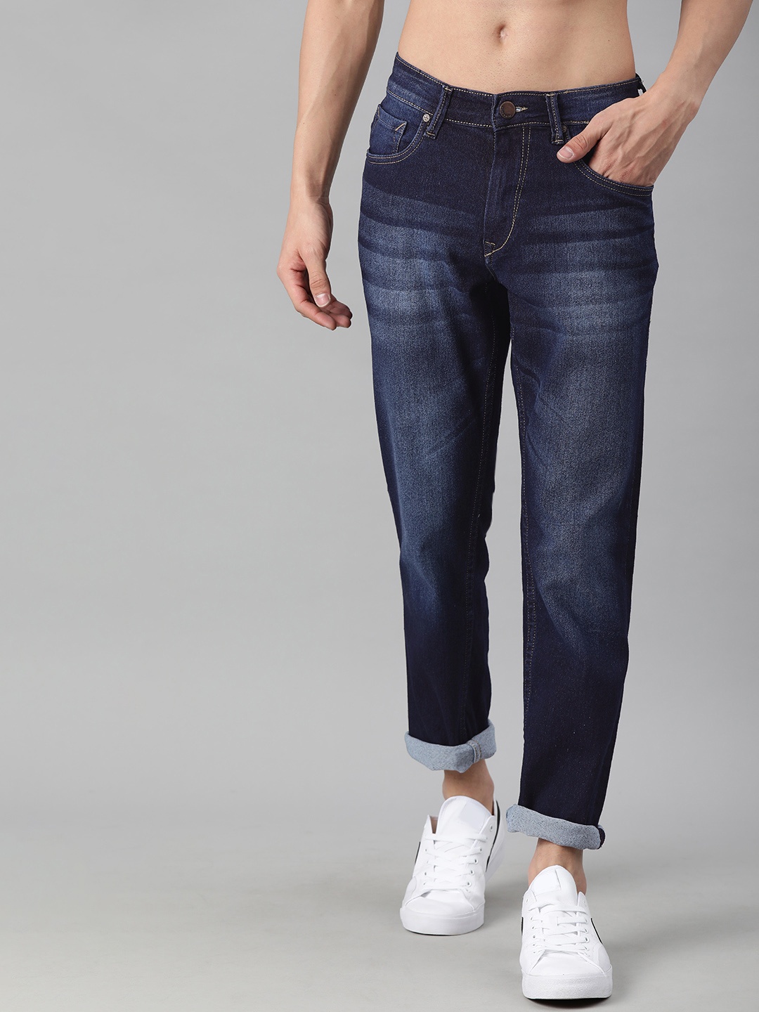 

HERE&NOW Men Blue Slim Fit Light Fade Jeans