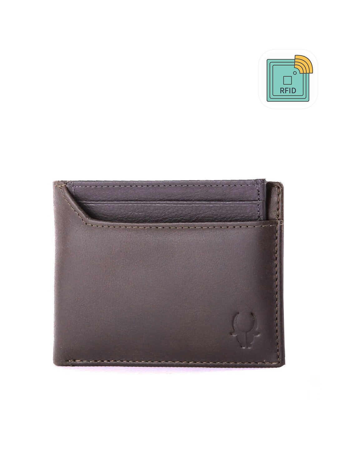 

WildHorn Men Brown Solid Leather Two Fold Wallet with RFID