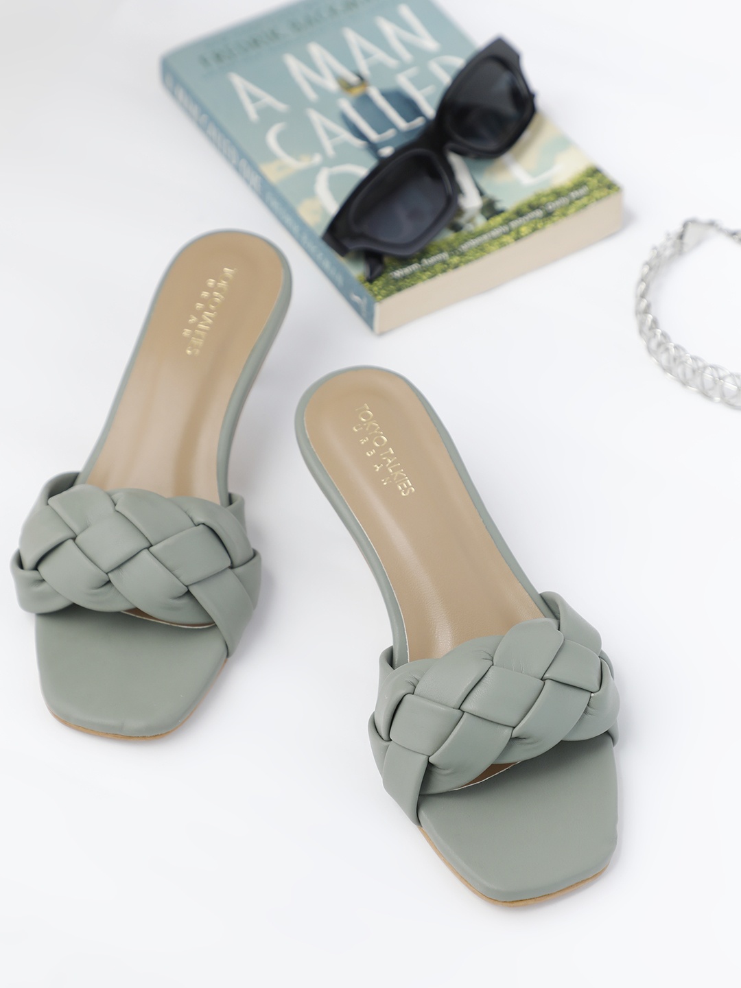 

Tokyo Talkies Green Kitten Heeled Sandals