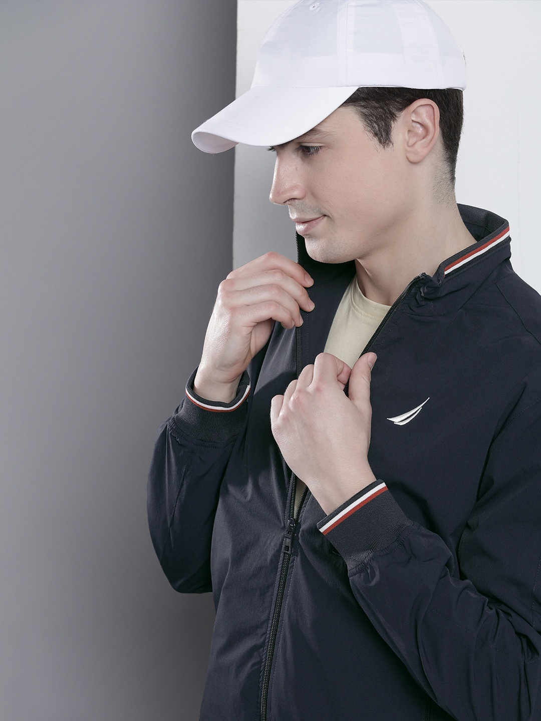 

Nautica Solid Bomber Jacket, Navy blue