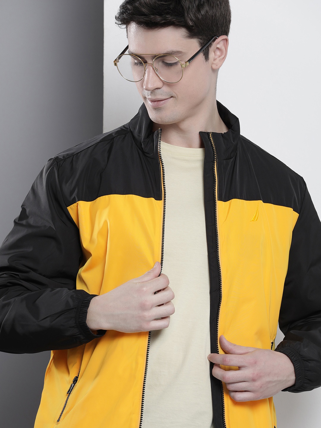 

Nautica Colourblocked Bomber Jacket, Yellow