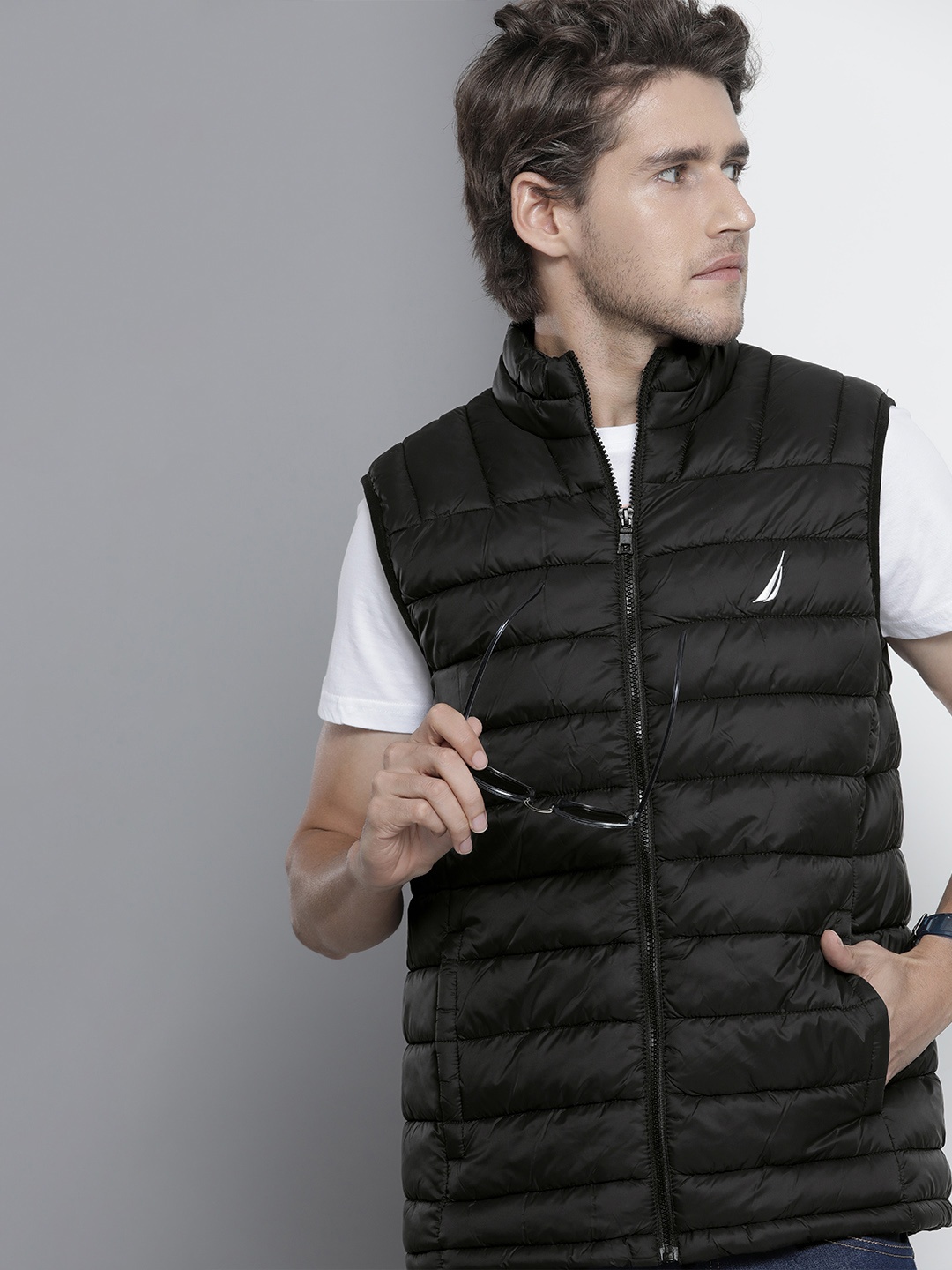 

Nautica Men Black Sleeveless Puffer Jacket
