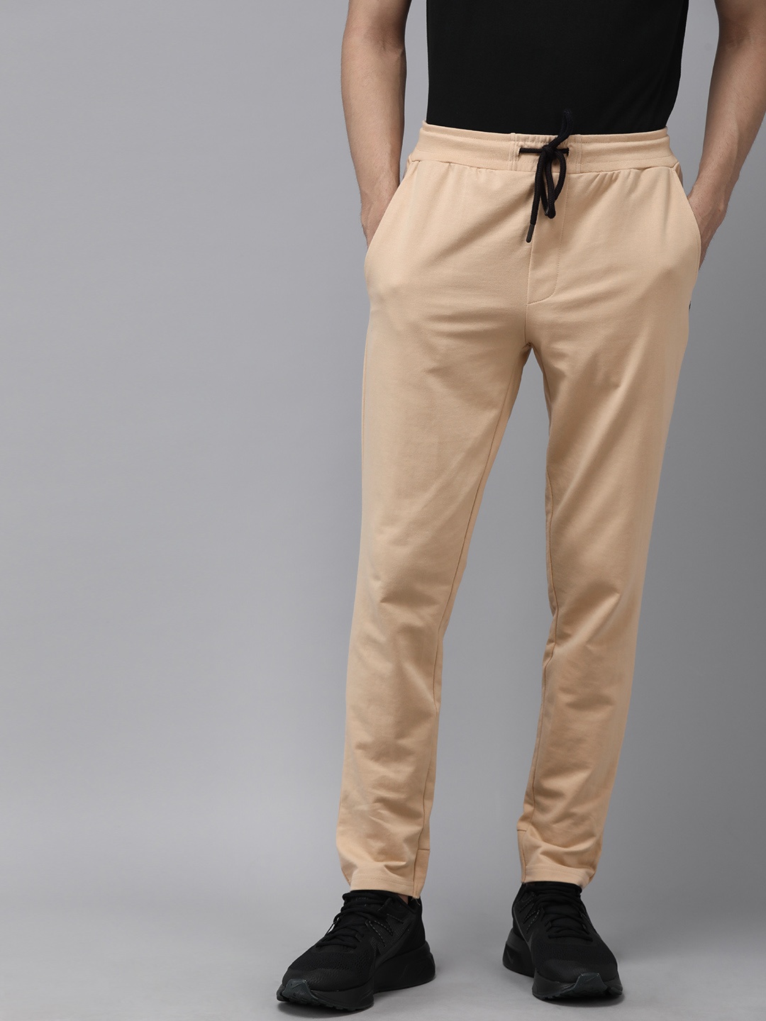 

French Connection Men Camel Brown Slim Fit Solid Track Pants