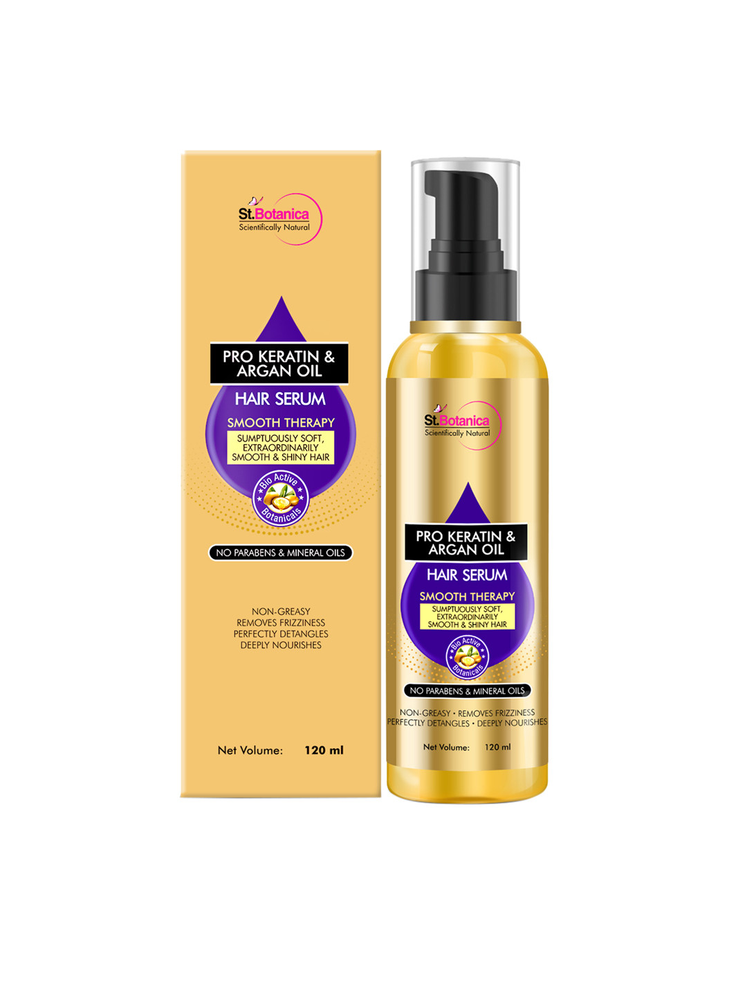 

StBotanica Pro Keratin & Argan Oil Smooth Therapy Hair Serum 120ml, Gold