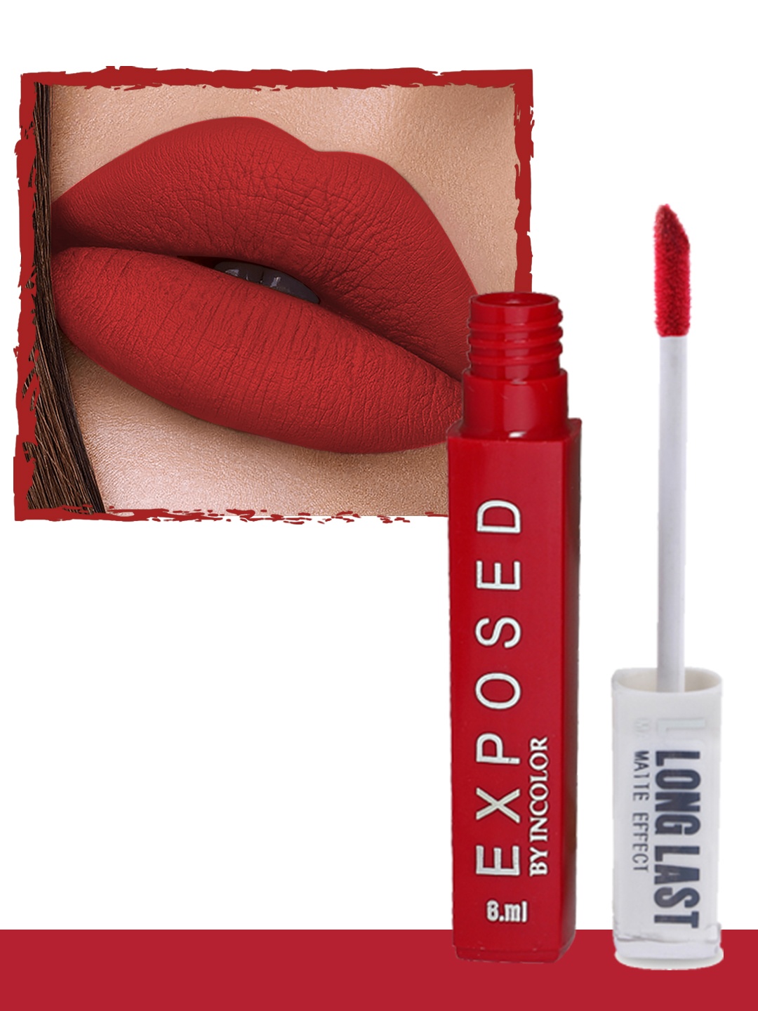

INCOLOR Exposed Long Last Matte Effect Lip gloss 01 6 ml, Red