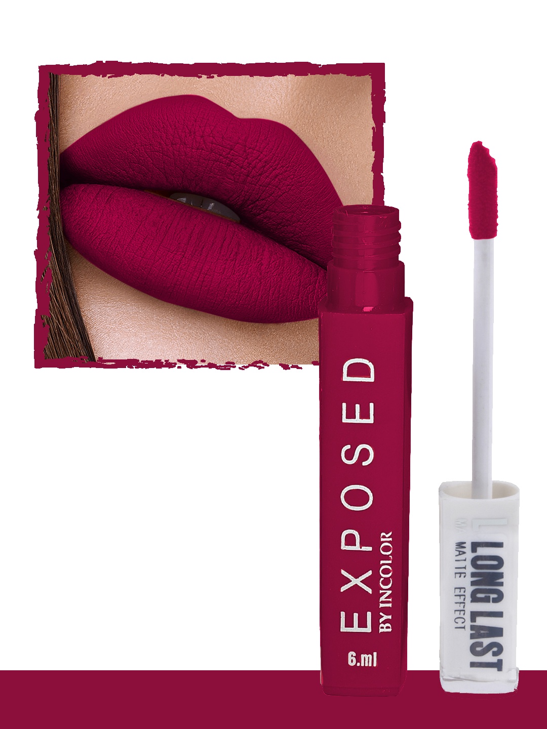 INCOLOR Exposed Long Last Matte Effect Lip Gloss - 12, Red