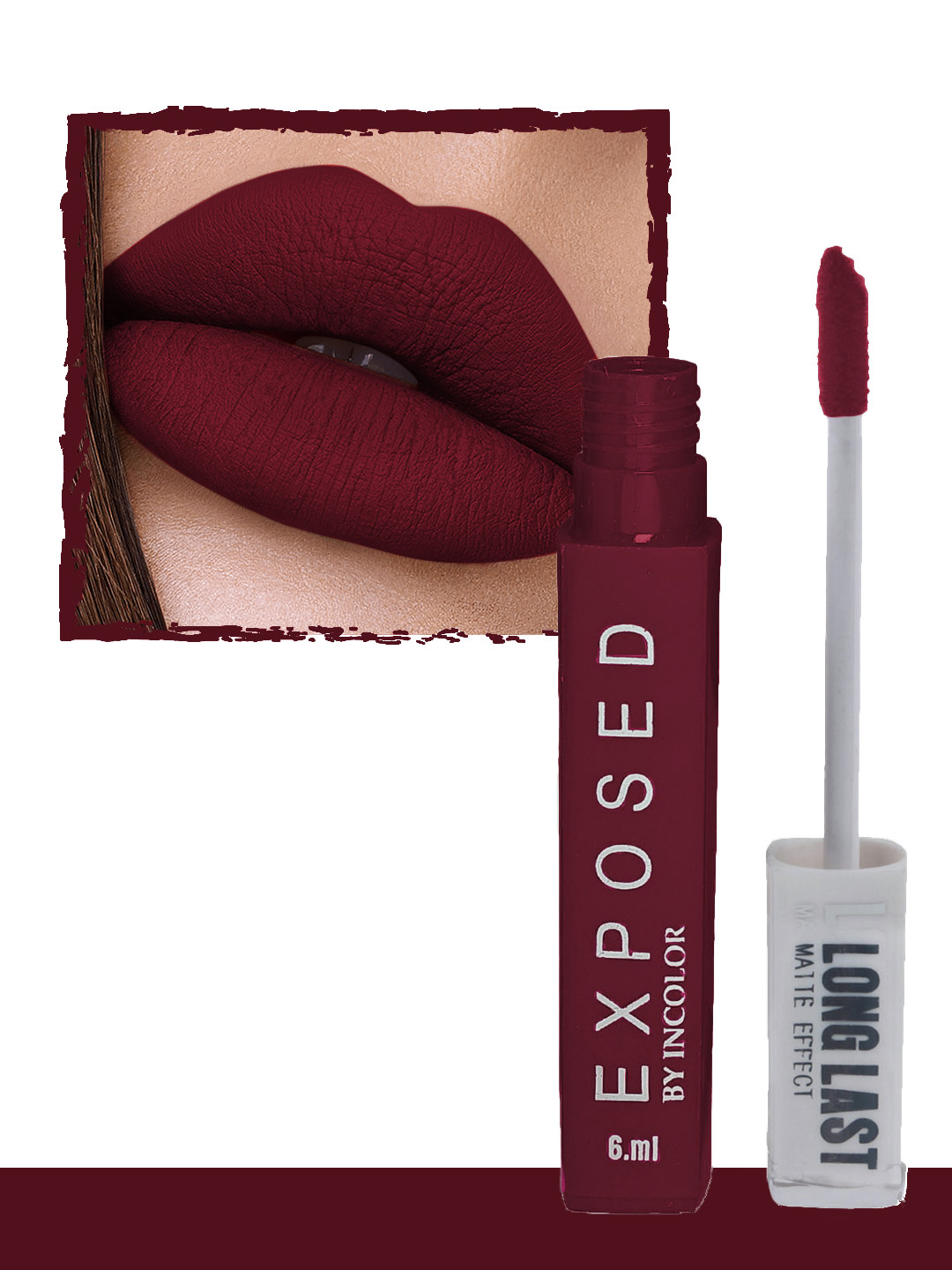 

INCOLOR Exposed Long Last Matte Effect Lip gloss 07 6 ml, Maroon