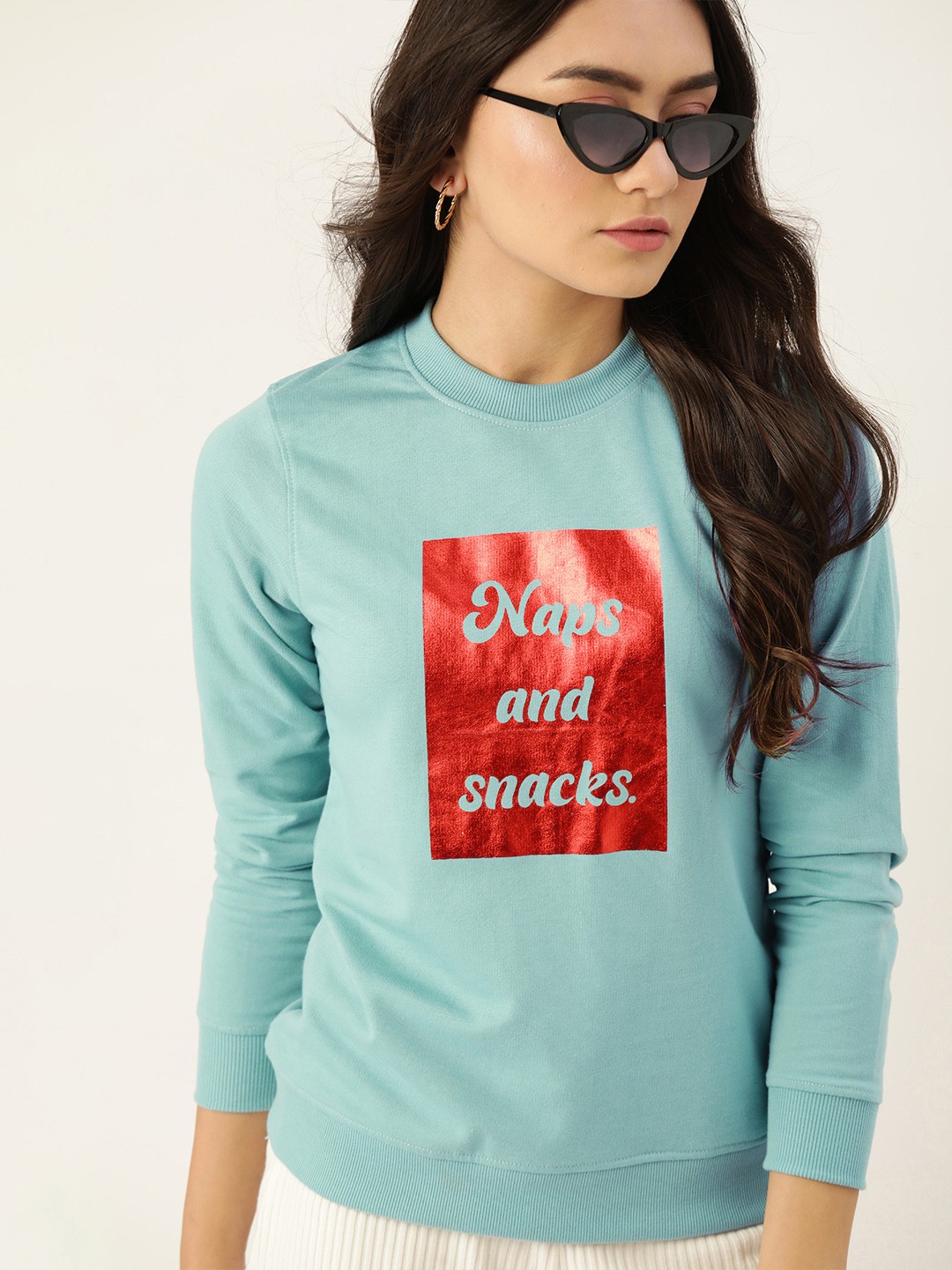 

DressBerry Women Green & Red Printed Sweatshirt