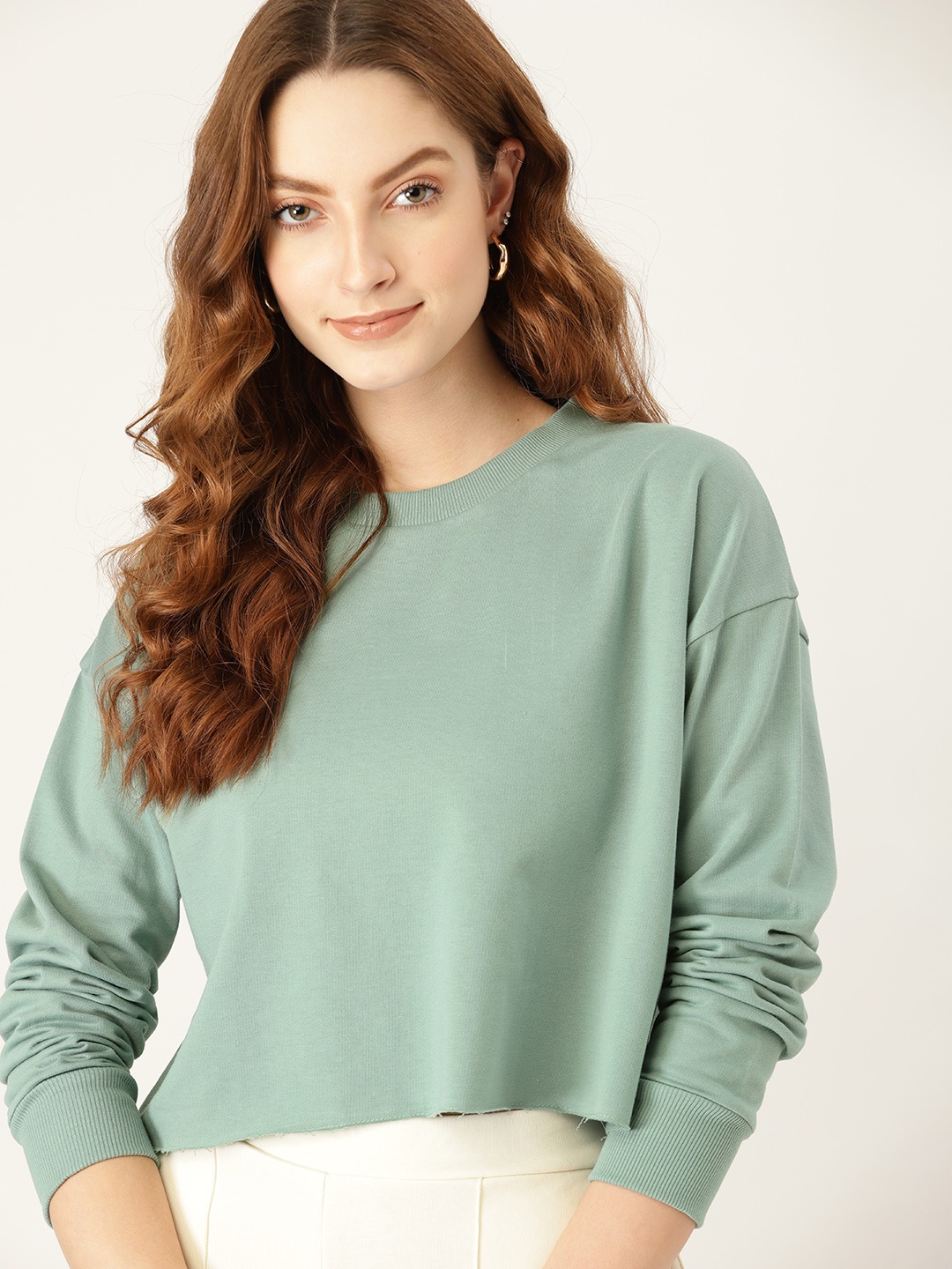 

DressBerry Women Sea Green Sweatshirt