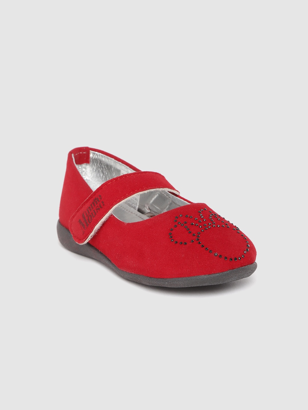 

toothless Girls Red & Black Minnie Mouse Embellished Mary Janes
