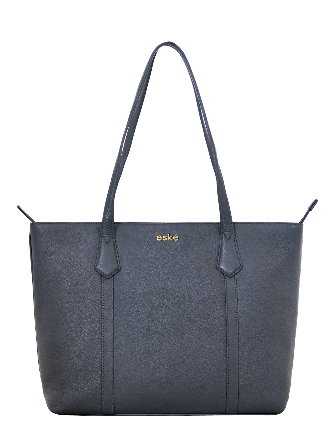 

Eske Blue Textured Leather Structured Shoulder Bag