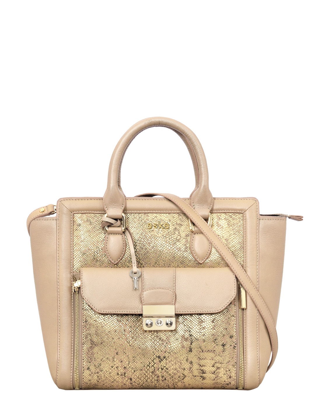 

Eske Gold Animal Leather Handheld Bag