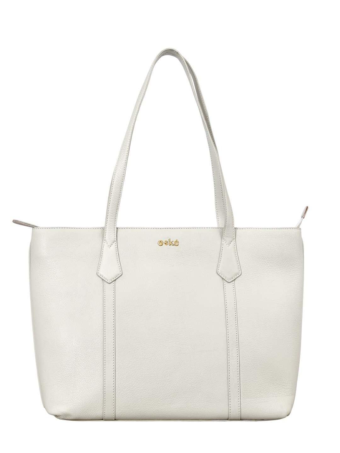 

Eske White Leather Structured Shoulder Bag