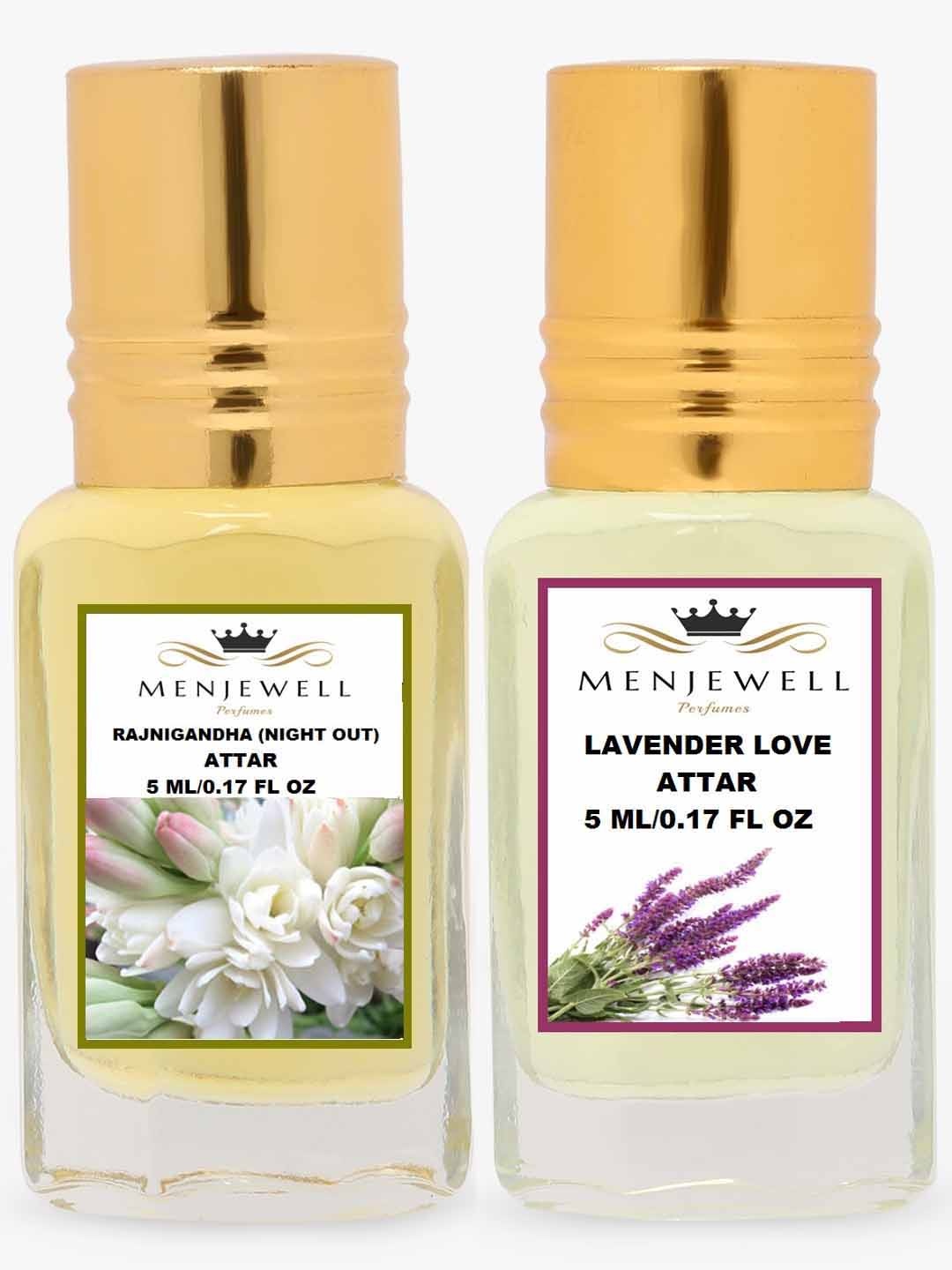 

Menjewell Rajnigandha Lavender Love Attar 100gms, Transparent
