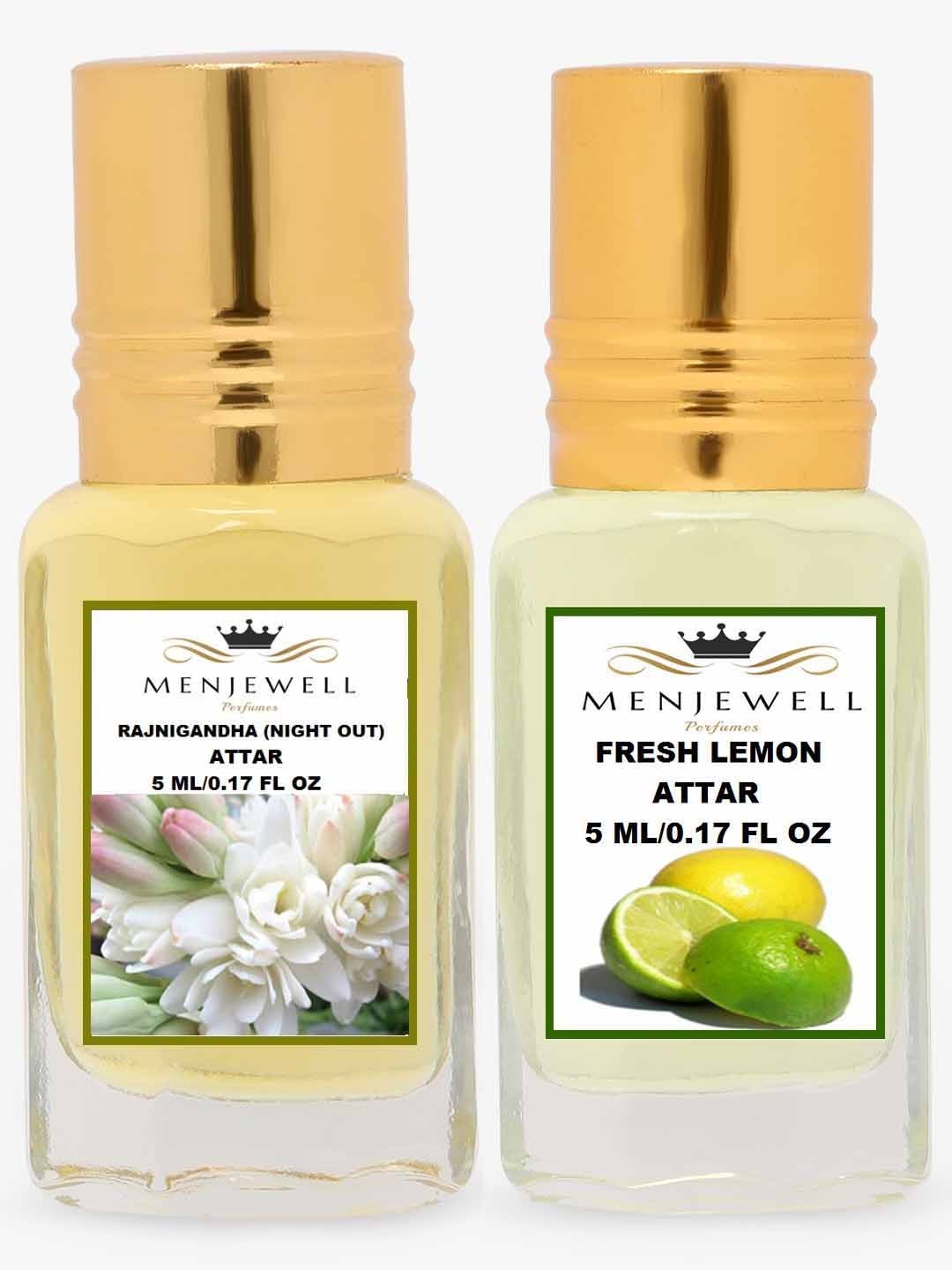 

Menjewell Rajnigandha Nightout Fresh Lemon Attar 100gm, Transparent