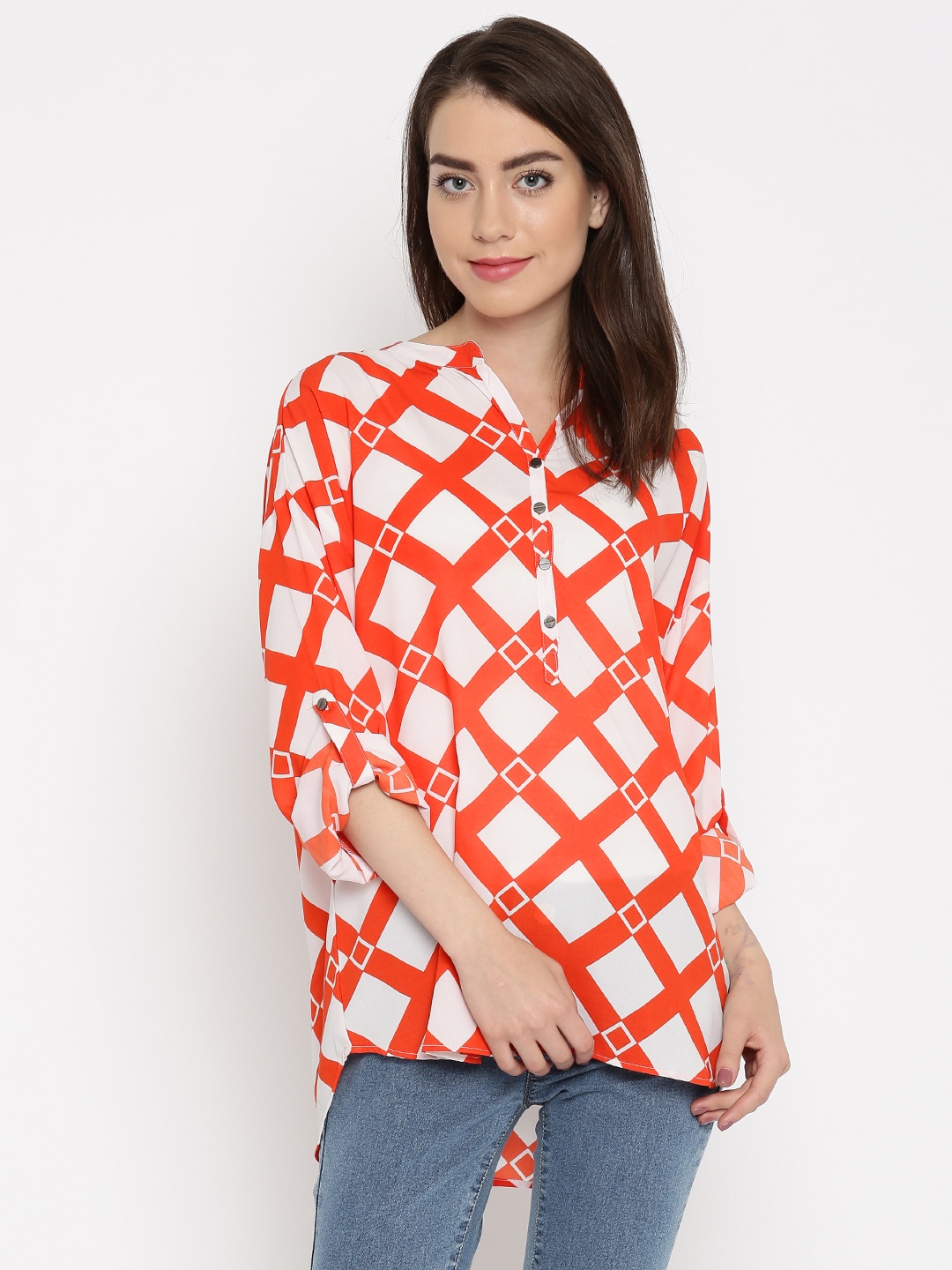 

Tokyo Talkies Women Orange Printed Regular Top