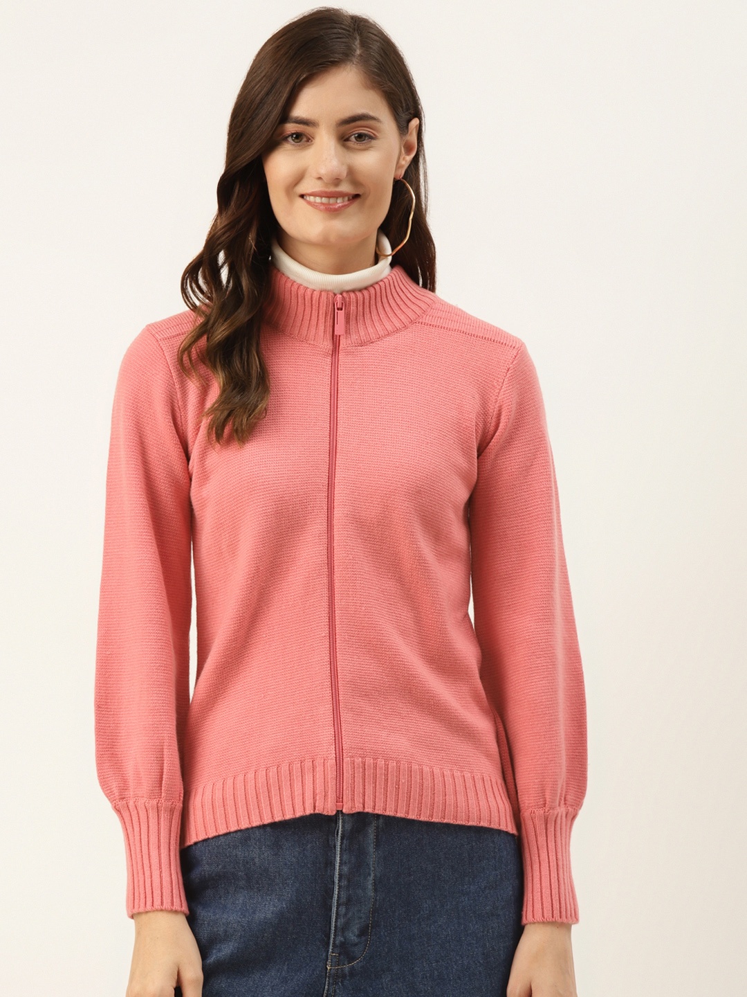 

Madame Women Pink Solid Cardigan