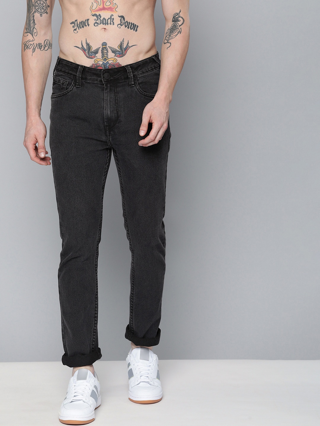

HERE&NOW Men Black Skinny Fit Stretchable Jeans