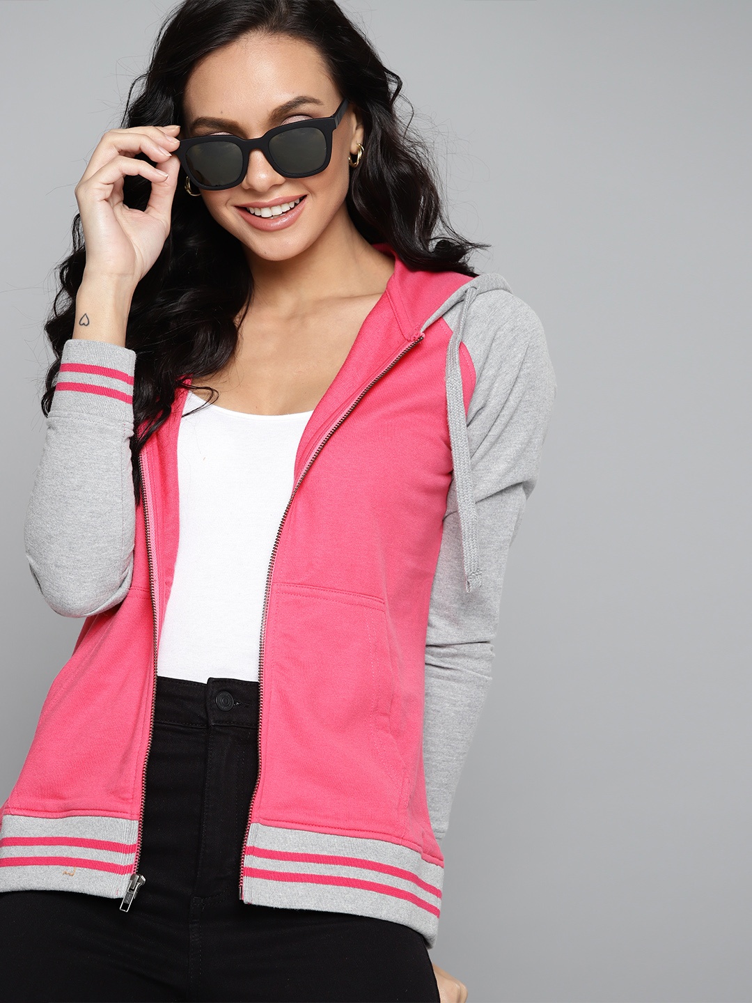 

HERE&NOW Women Pink Hooded Sweatshirt