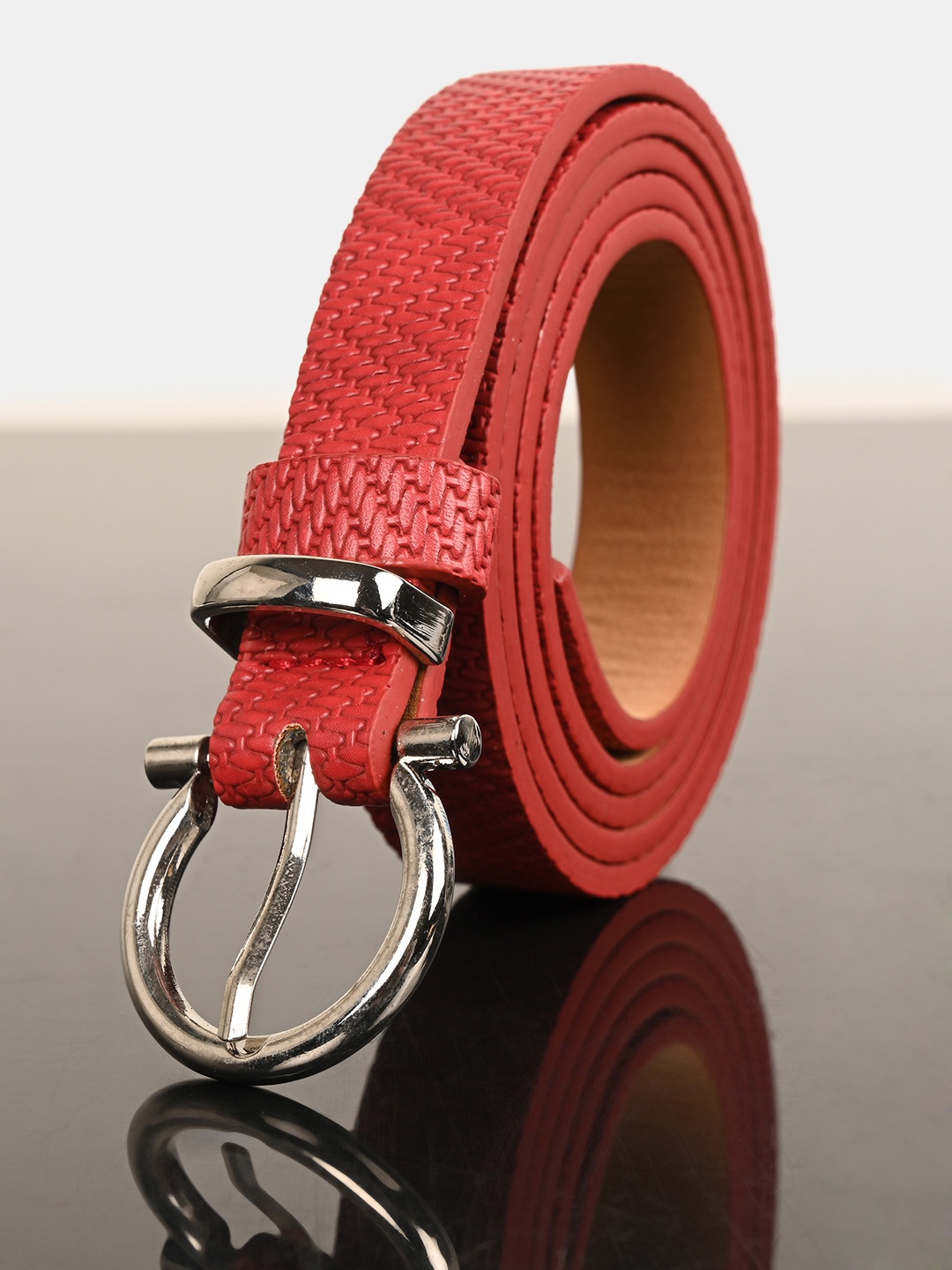 

BuckleUp Women Red Textured Belt