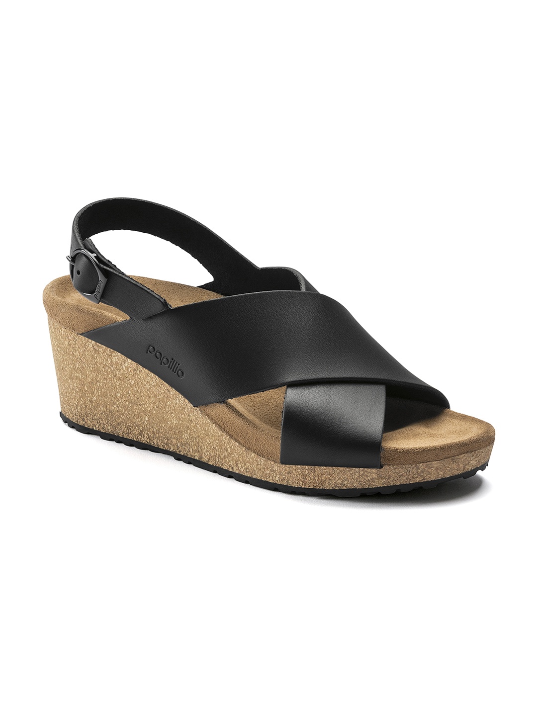 

Birkenstock Women Samira Natural Leather Black Narrow Width Heels